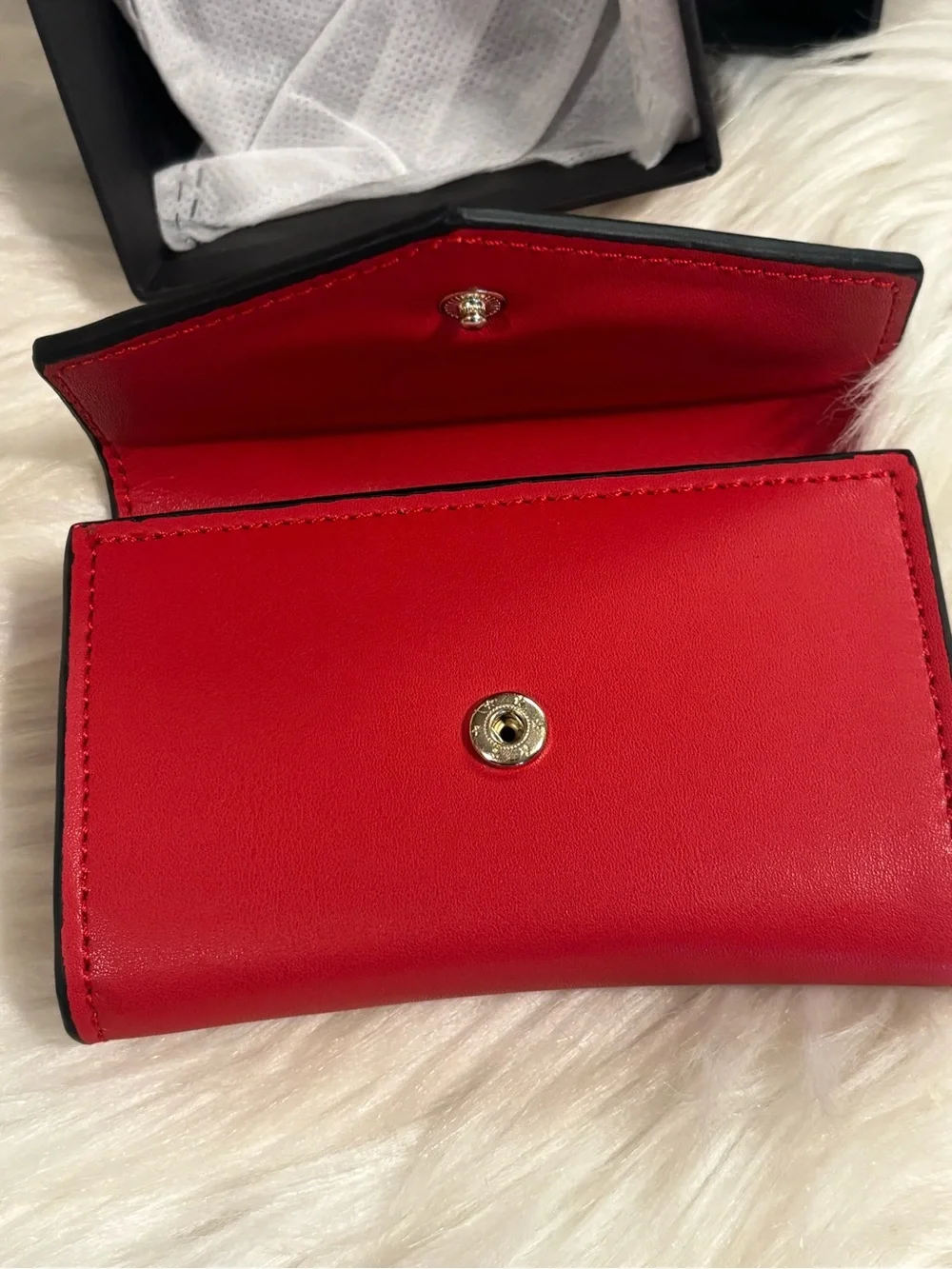 Saks Fifth Avenue Red Leather Wallet